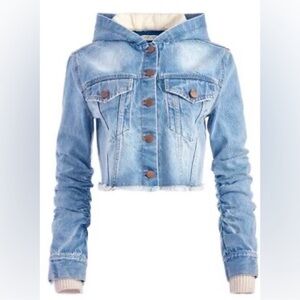 Alice + Olivia Emma Scrunched sleeve  Denim Jacket NWOT